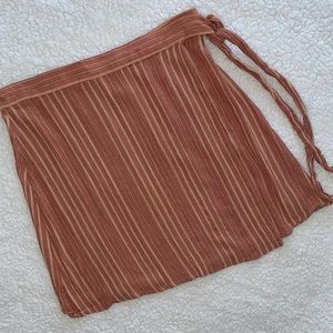 American Eagle wrap mini skirt ties rust stripes Y2K style AE summer size S